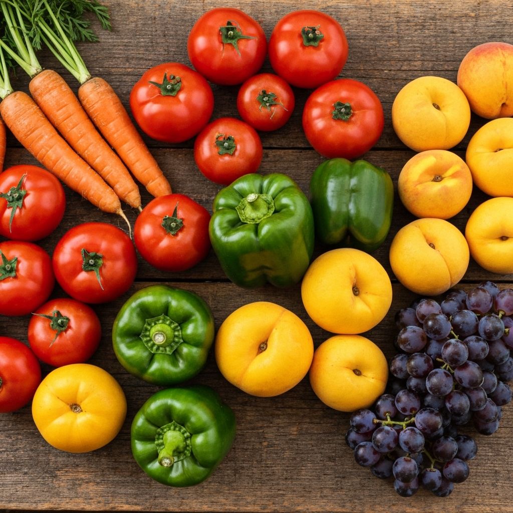 Diverse and colorful food ingredients